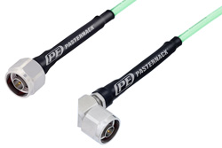 N Male to N Male Right Angle Low Loss Test Cable 24 Inch Length Using PE-P142LL Coax, RoHS