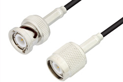 TNC Male to BNC Male Cable 24 Inch Length Using RG174 Coax