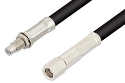 SMC Plug to SMC Jack Bulkhead Cable 24 Inch Length Using RG223 Coax, RoHS
