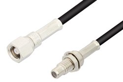 SMC Plug to SMC Jack Bulkhead Cable 72 Inch Length Using PE-B100 Coax