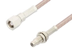 SMC Plug to SMC Jack Bulkhead Cable 12 Inch Length Using RG316-DS Coax, RoHS