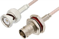 BNC Male to BNC Female Bulkhead Cable 24 Inch Length Using RG316-DS Coax