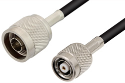 N Male to Reverse Polarity TNC Male Cable Using RG58 Coax, RoHS