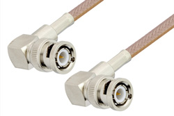 BNC Male Right Angle to BNC Male Right Angle Cable 36 Inch Length Using RG400 Coax