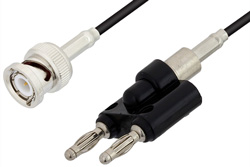 BNC Male to Banana Plug Cable 12 Inch Length Using RG174 Coax