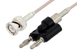BNC Male to Banana Plug Cable 12 Inch Length Using RG316 Coax