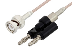 BNC Male to Banana Plug Cable 60 Inch Length Using RG316 Coax