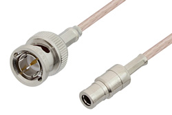 75 Ohm Mini SMB Plug to 75 Ohm BNC Male Cable 72 Inch Length Using 75 Ohm RG179 Coax, RoHS