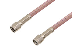 Reverse Polarity SMA Male to Reverse Polarity SMA Male Cable 18 Inch Length Using RG142 Coax, LF Solder, RoHS