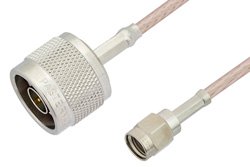 Reverse Polarity SMA Male to N Male Cable 12 Inch Length Using RG316 Coax, RoHS