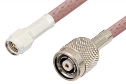 SMA Male to Reverse Polarity TNC Male Cable 72 Inch Length Using RG142 Coax, RoHS