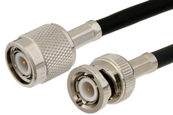 TNC Male to BNC Male Cable 48 Inch Length Using RG58 Coax, RoHS