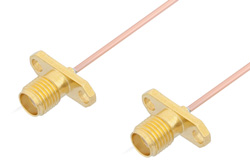 SMA Female 2 Hole Flange to SMA Female 2 Hole Flange Cable 48 Inch Length Using PE-047SR Coax