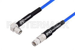 SMA Male to SMA Male Right Angle Precision Cable 6 Inch Length Using PE-P141 Coax, LF Solder
