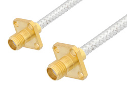 SMA Female 4 Hole Flange to SMA Female 4 Hole Flange Cable Using PE-SR402FL Coax