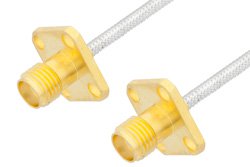 SMA Female 4 Hole Flange to SMA Female 4 Hole Flange Cable 36 Inch Length Using PE-SR405FL Coax