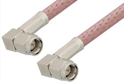 SMA Male Right Angle to SMA Male Right Angle Cable 72 Inch Length Using RG142 Coax, RoHS