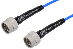 高性能测试电缆组件，N型公头转N型公头，使用PE-P141同轴电缆，RoHS，100厘米，18 GHz
