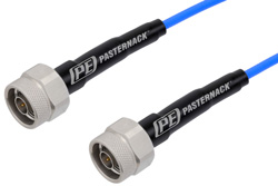 高性能测试电缆组件，N型公头转N型公头，使用PE-P141同轴电缆，RoHS，60英寸，18 GHz