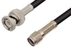 Reverse Polarity SMA Male to BNC Male Cable 72 Inch Length Using RG58 Coax, RoHS