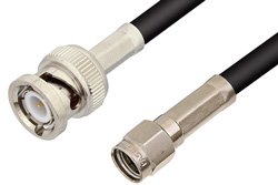 Reverse Polarity SMA Male to BNC Male Cable Using RG223 Coax
