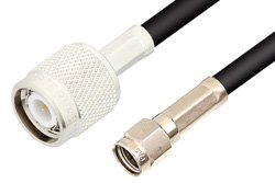 Reverse Polarity SMA Male to TNC Male Cable 60 Inch Length Using RG223 Coax, RoHS