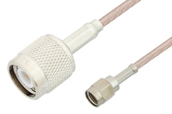 Reverse Polarity SMA Male to TNC Male Cable 12 Inch Length Using RG316 Coax, RoHS