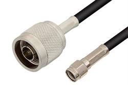 Reverse Polarity SMA Male to N Male Cable 36 Inch Length Using RG223 Coax, RoHS