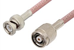 Reverse Polarity TNC Male to BNC Male Cable 12 Inch Length Using RG142 Coax