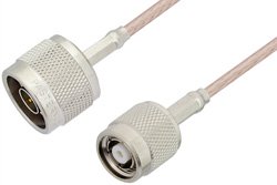 N Male to Reverse Polarity TNC Male Cable 12 Inch Length Using RG316 Coax