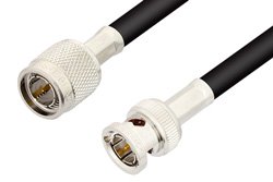 75 Ohm TNC Male to 75 Ohm BNC Male Cable Using 75 Ohm RG59 Coax, RoHS