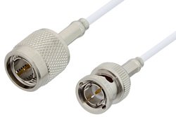 75 Ohm TNC Male to 75 Ohm BNC Male Cable 12 Inch Length Using 75 Ohm RG187 Coax