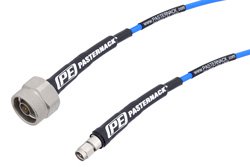 高性能测试电缆组件，SMA公头至N型公头，使用PE-P141同轴电缆，RoHS，72英寸，18 GHz