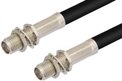 SMA Female Bulkhead to SMA Female Bulkhead Cable Using RG58 Coax