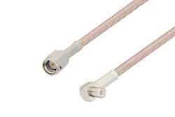 SMA Male to MCX Plug Right Angle Cable 59.06 Inch Length Using RG316-DS Coax , LF Solder