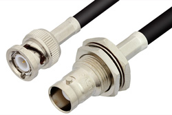 BNC Male to BNC Female Bulkhead Cable 60 Inch Length Using RG223 Coax