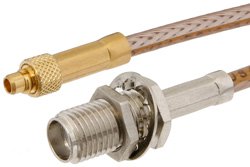 SMA Female Bulkhead to MMCX Plug Cable 48 Inch Length Using RG316 Coax
