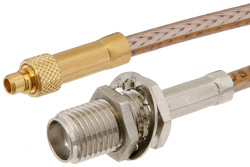 SMA Female Bulkhead to MMCX Plug Cable Using RG316 Coax