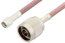 SMA Male to N Male Cable 60 Inch Length Using RG142 Coax, RoHS