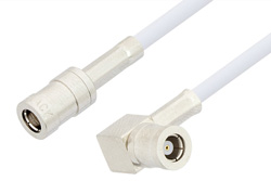 SMB Plug to SMB Plug Right Angle Cable 36 Inch Length Using RG188 Coax, RoHS