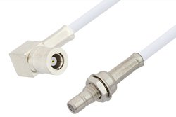 SMB Plug Right Angle to SMB Jack Bulkhead Cable 48 Inch Length Using RG188 Coax, RoHS
