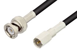 FME Plug to BNC Male Cable 36 Inch Length Using RG58 Coax, RoHS