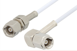 SMC Plug to SMC Plug Right Angle Cable 12 Inch Length Using RG196 Coax