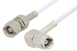 SMC Plug to SMC Plug Right Angle Cable 12 Inch Length Using RG196 Coax, RoHS