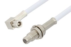 SMC Plug Right Angle to SMC Jack Bulkhead Cable 36 Inch Length Using RG188 Coax