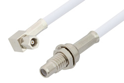 SMC Plug Right Angle to SMC Jack Bulkhead Cable 72 Inch Length Using RG188 Coax