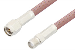 SMA Male to SMA Female Cable 24 Inch Length Using RG142 Coax, RoHS