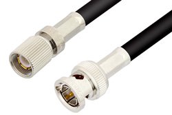 75 Ohm 1.6/5.6 Plug to 75 Ohm BNC Male Cable 12 Inch Length Using 75 Ohm RG59 Coax