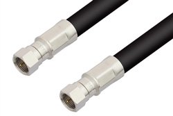 75 Ohm F Male to 75 Ohm F Male Cable 24 Inch Length Using 75 Ohm RG11 Coax, RoHS