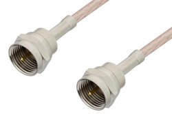 75 Ohm F Male to 75 Ohm F Male Cable 12 Inch Length Using 75 Ohm RG179 Coax, RoHS